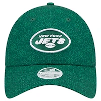 Casquette réglable verte New Era New York Jets Smiley 9TWENTY pour femme