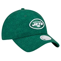 Casquette réglable verte New Era New York Jets Smiley 9TWENTY pour femme