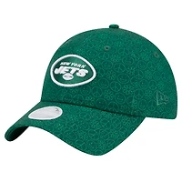 Casquette réglable verte New Era New York Jets Smiley 9TWENTY pour femme
