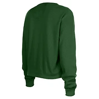 Women's New Era  Green York Jets Sport Night Thermal Long Sleeve Cropped T-Shirt