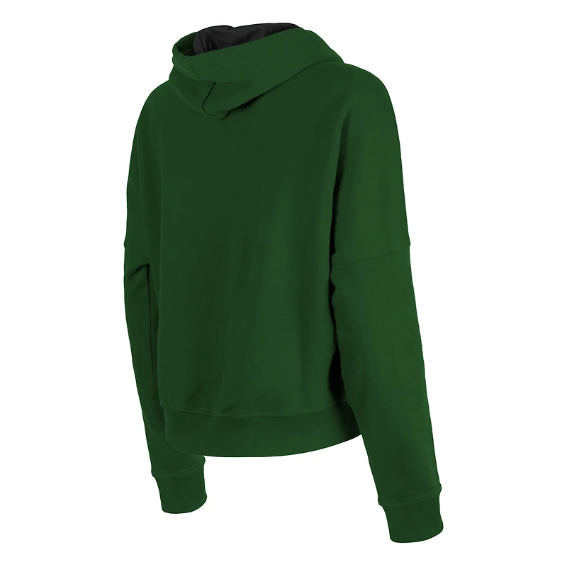 Women's New Era Heather Green York Jets Boxy Pullover Hoodie