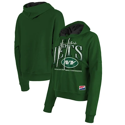 Sweat à capuche boxy New Era vert chiné pour femme des York Jets