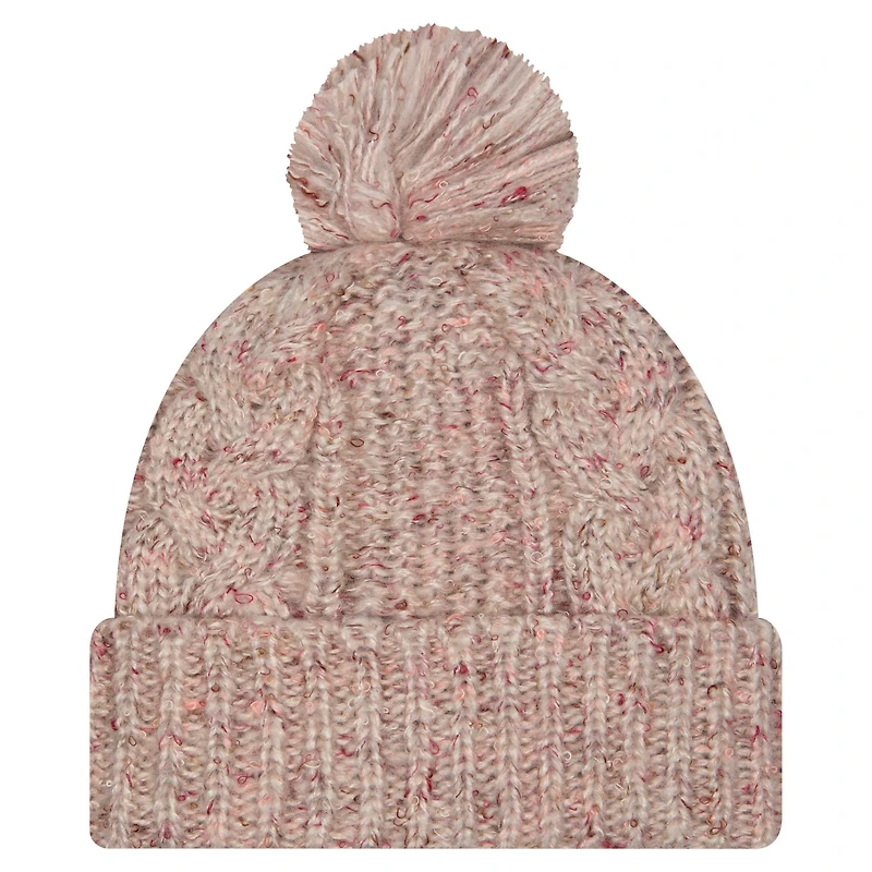 Bonnet tricoté à revers tendance avec pompon New Era Stone New York Jets pour femme