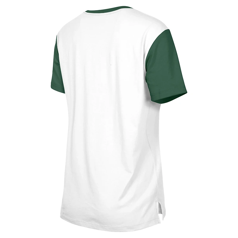 T-shirt New Era blanc/vert York Jets 3rd Down pour femme
