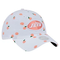 Casquette ajustable New Era blanche New York Jets Fruit Pattern 9TWENTY pour femme