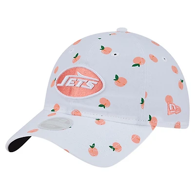 Casquette ajustable New Era blanche New York Jets Fruit Pattern 9TWENTY pour femme