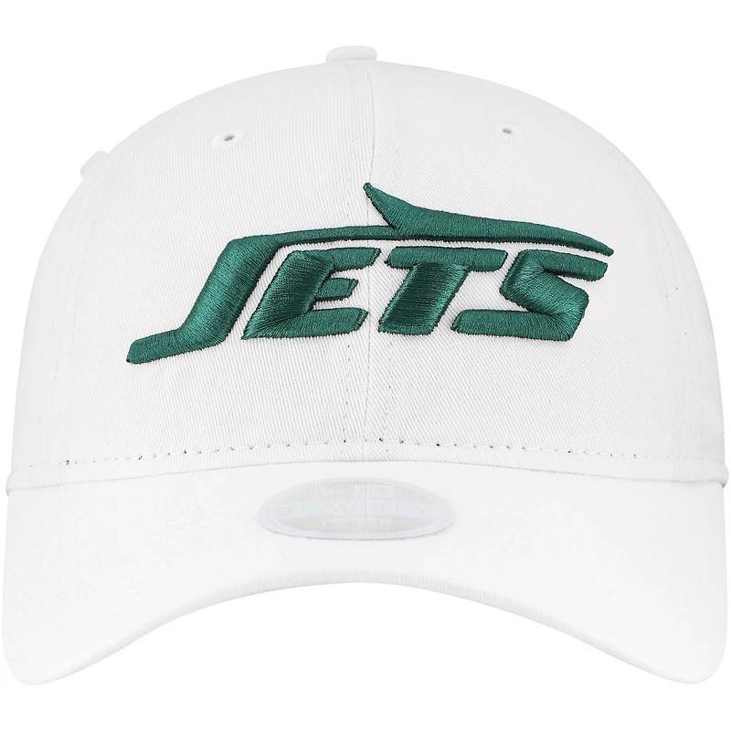 Casquette ajustable New Era New York Jets Main Core Classic 2.0 9TWENTY pour femme blanche