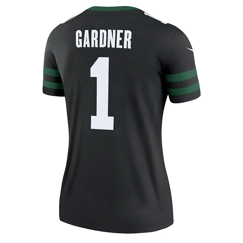 Haut de performance Nike Ahmad Sauce Gardner Legacy pour femme, noir, New York Jets Alternate Legend Player