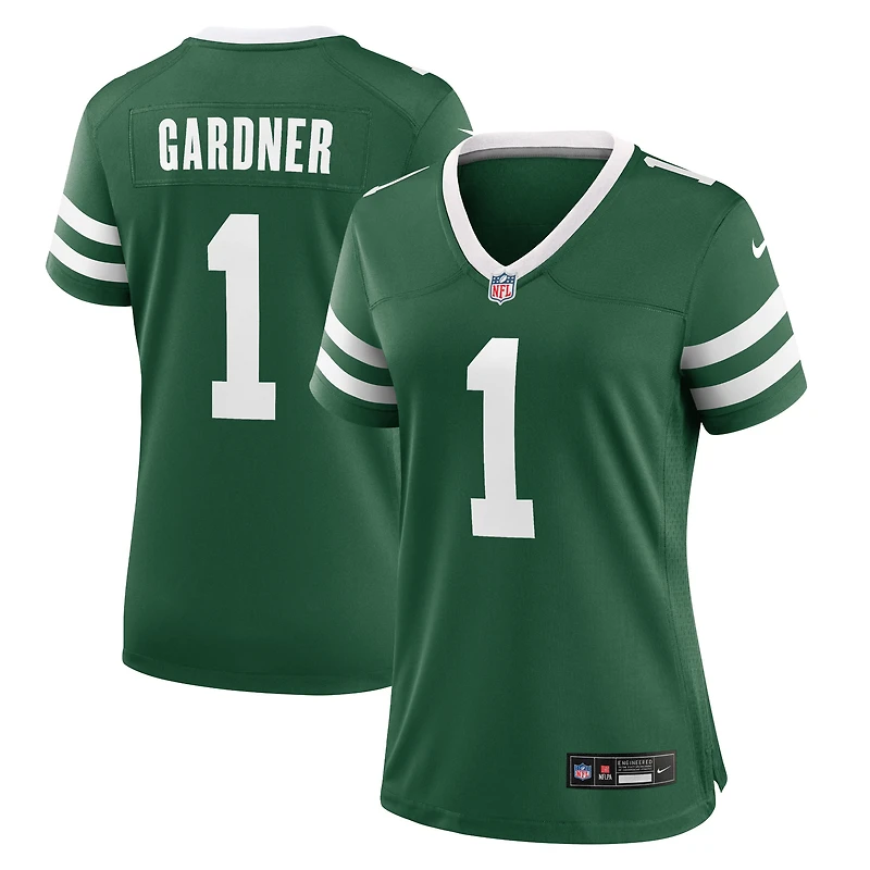 Maillot de match Nike Ahmad Sauce Gardner Legacy vert New York Jets pour femme