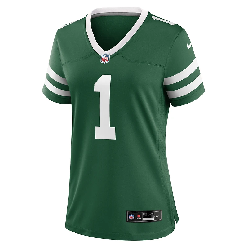 Maillot de match Nike Ahmad Sauce Gardner Legacy vert New York Jets pour femme
