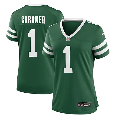 Maillot de match Nike Ahmad Sauce Gardner Legacy vert New York Jets pour femme