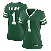 Maillot de match Nike Ahmad Sauce Gardner Legacy vert New York Jets pour femme