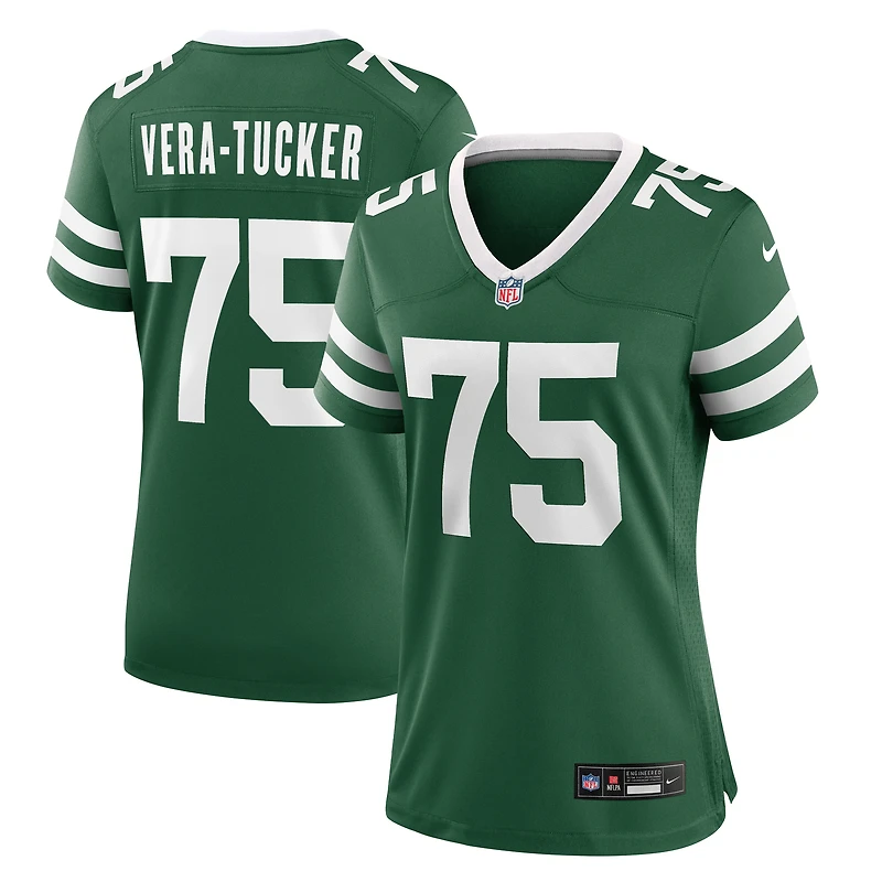 Maillot Nike Alijah Vera-Tucker Legacy Green pour femme des New York Jets