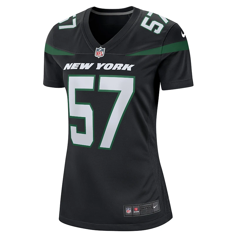 Maillot de joueur retraité Nike Bart Scott pour femme, noir, New York Jets