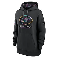 Women's Nike  Black New York Jets 2024 NFL Crucial Catch Club Pullover Hoodie