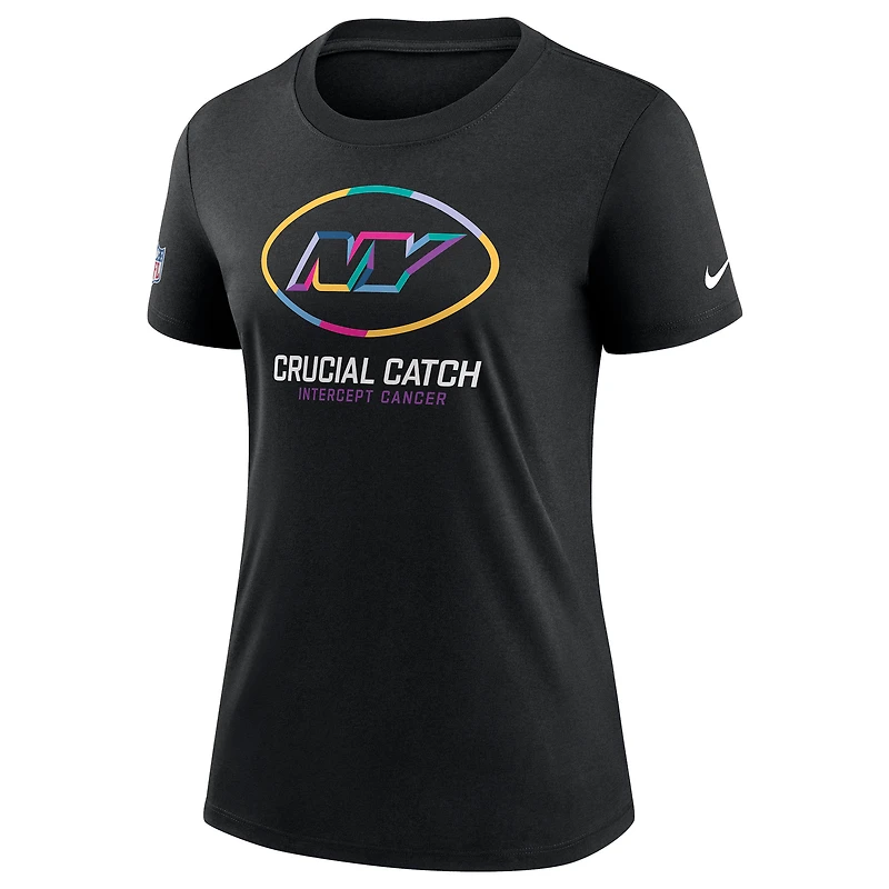 T-shirt Nike noir pour femme New York Jets 2024 NFL Crucial Catch Tri-Blend