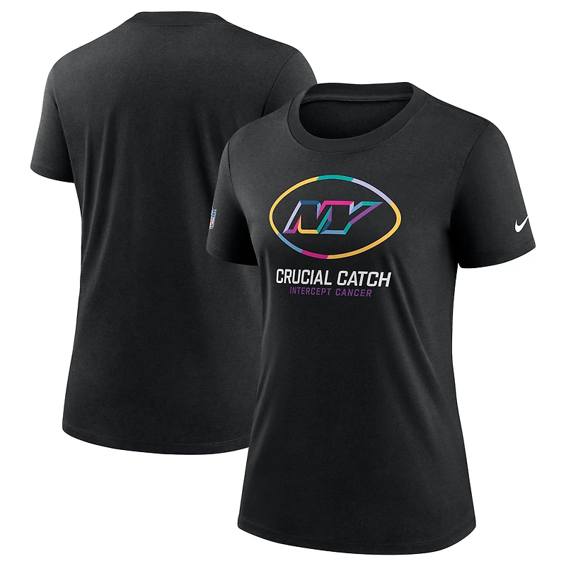 T-shirt Nike noir pour femme New York Jets 2024 NFL Crucial Catch Tri-Blend