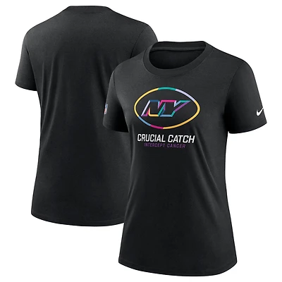 T-shirt Nike noir pour femme New York Jets 2024 NFL Crucial Catch Tri-Blend