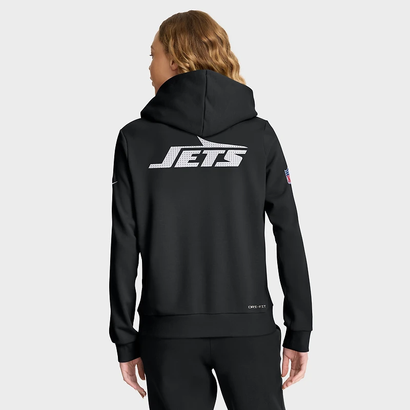 Sweat à capuche Nike noir New York Jets Sideline Standard Issue Initial Home Dri-FIT pour femme