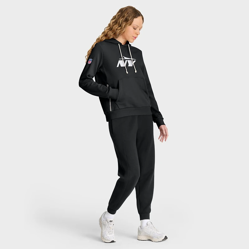Sweat à capuche Nike noir New York Jets Sideline Standard Issue Initial Home Dri-FIT pour femme