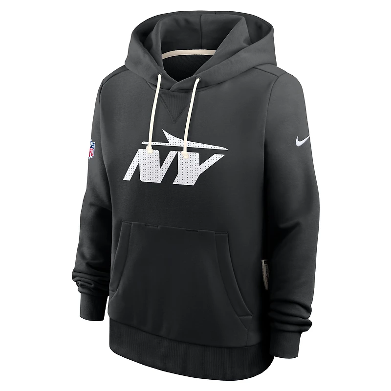Sweat à capuche Nike noir New York Jets Sideline Standard Issue Initial Home Dri-FIT pour femme