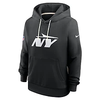 Sweat à capuche Nike noir New York Jets Sideline Standard Issue Initial Home Dri-FIT pour femme