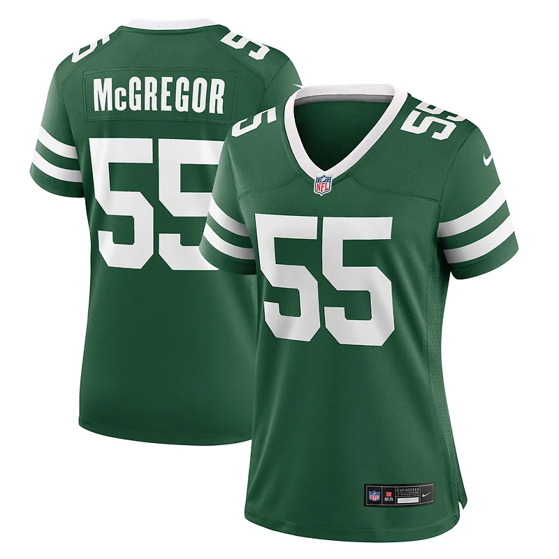 Maillot Nike Braiden McGregor Legacy Green pour femme des New York Jets