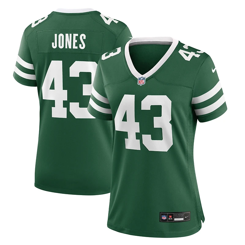 Maillot Nike Cam Jones Legacy Green pour femme des New York Jets