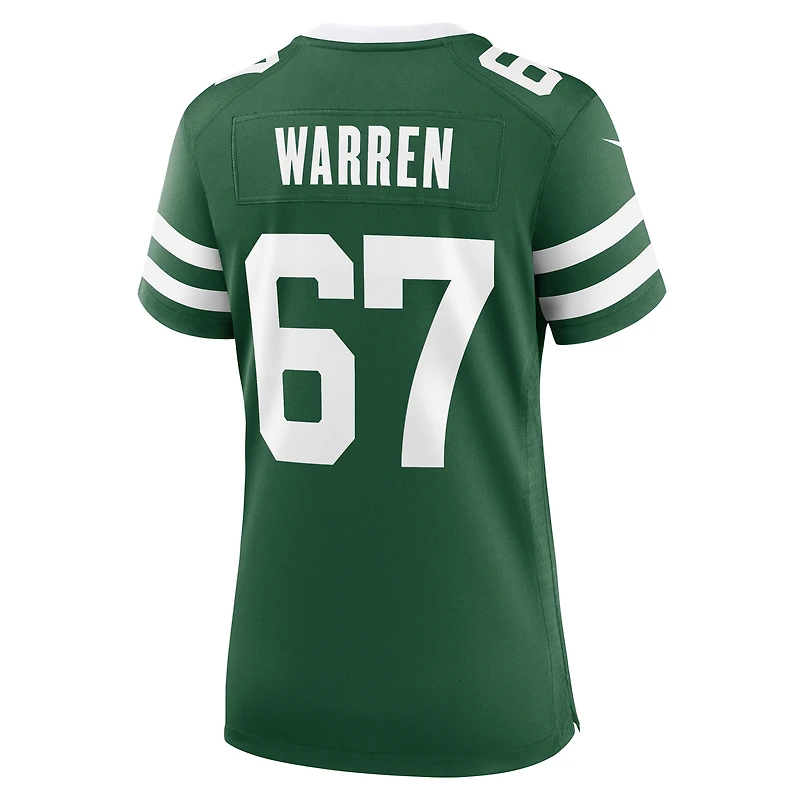 Maillot de match Nike Carter Warren Legacy Green des New York Jets pour femme
