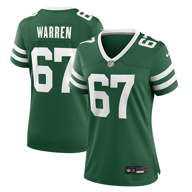 Maillot de match Nike Carter Warren Legacy Green des New York Jets pour femme