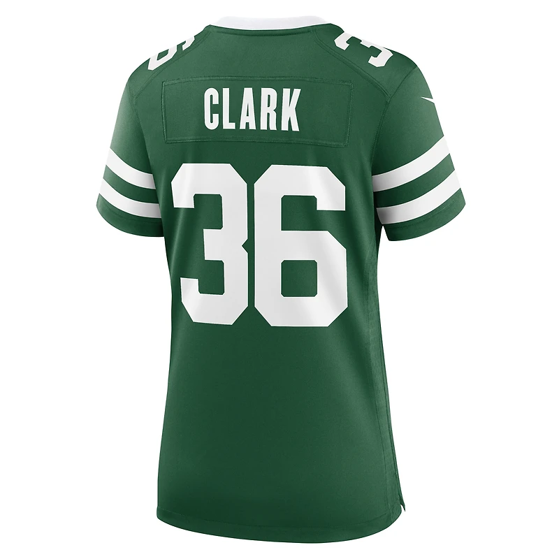 Maillot de match Nike Chuck Clark Legacy Green des New York Jets pour femme