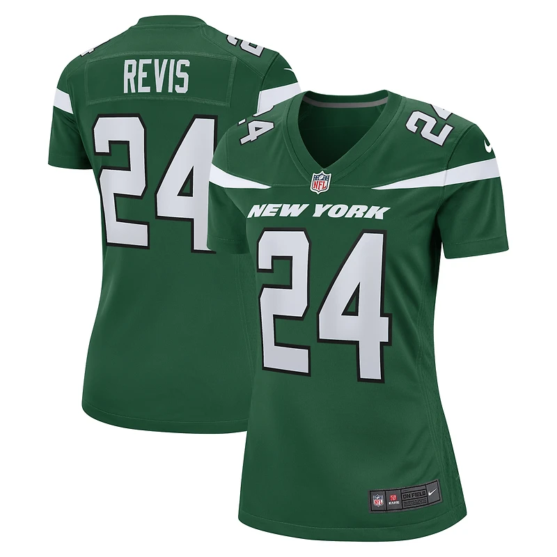 Maillot de jeu pour joueur à la retraite des New York Jets Nike Darrelle Revis Gotham vert femme