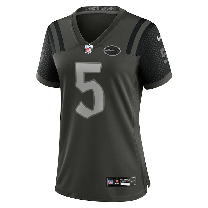 Maillot de match Nike Garrett Wilson Empire Green New York Jets 2025 Rivalries Collection pour femme