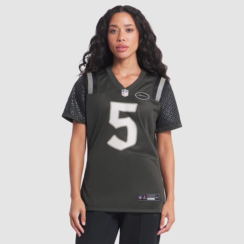Maillot de match Nike Garrett Wilson Empire Green New York Jets 2025 Rivalries Collection pour femme
