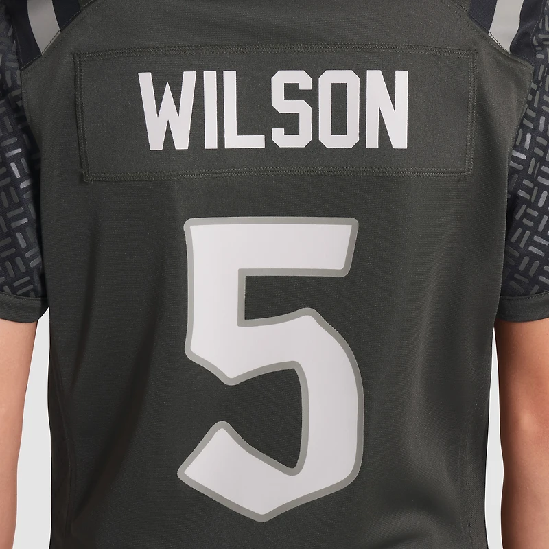 Maillot de match Nike Garrett Wilson Empire Green New York Jets 2025 Rivalries Collection pour femme