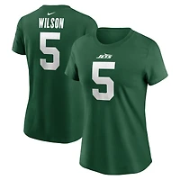T-shirt Nike vert Garrett Wilson pour femme avec nom et numéro de joueur des New York Jets