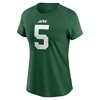 T-shirt Nike vert Garrett Wilson pour femme avec nom et numéro de joueur des New York Jets