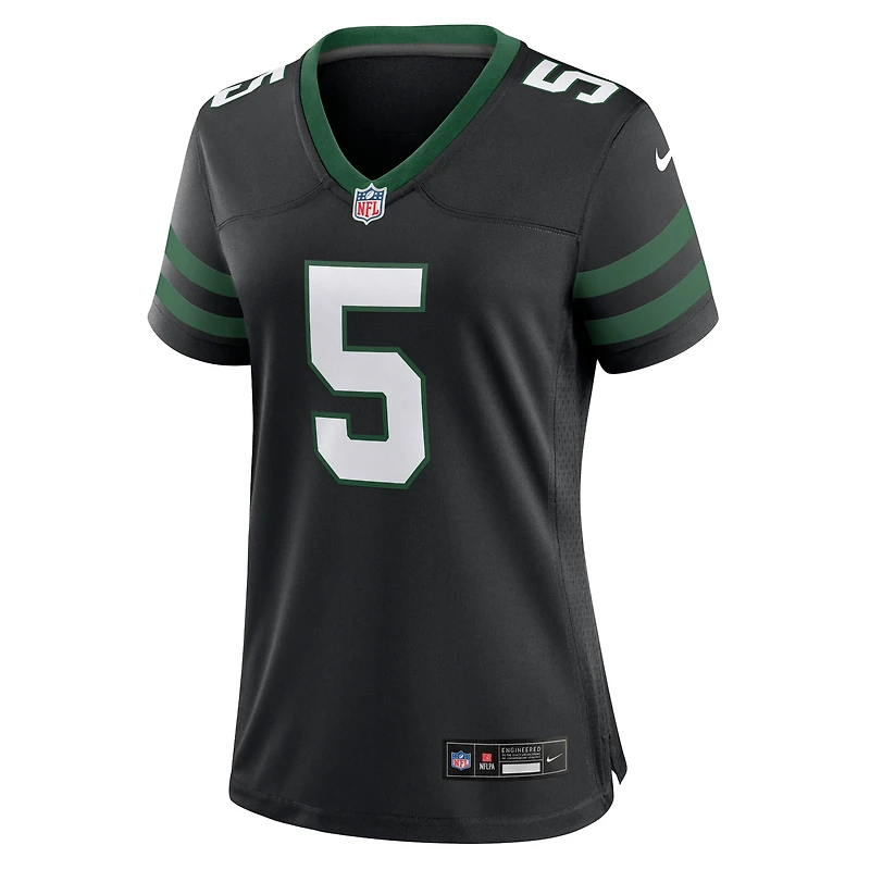 Maillot de match Nike Garrett Wilson Legacy vert New York Jets pour femme