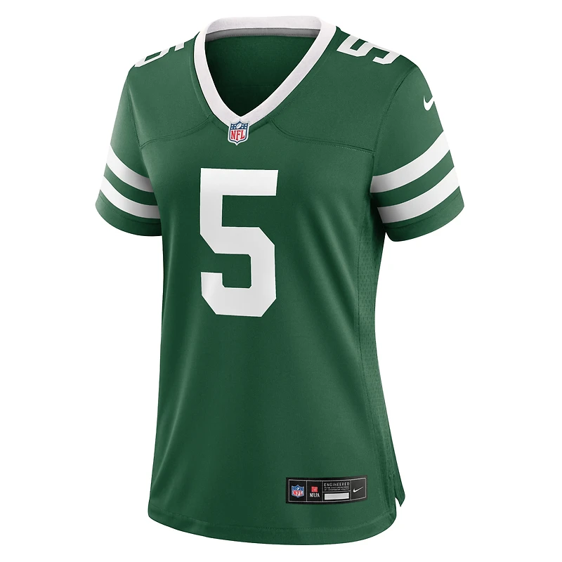 Maillot de match Nike Garrett Wilson Legacy vert New York Jets pour femme
