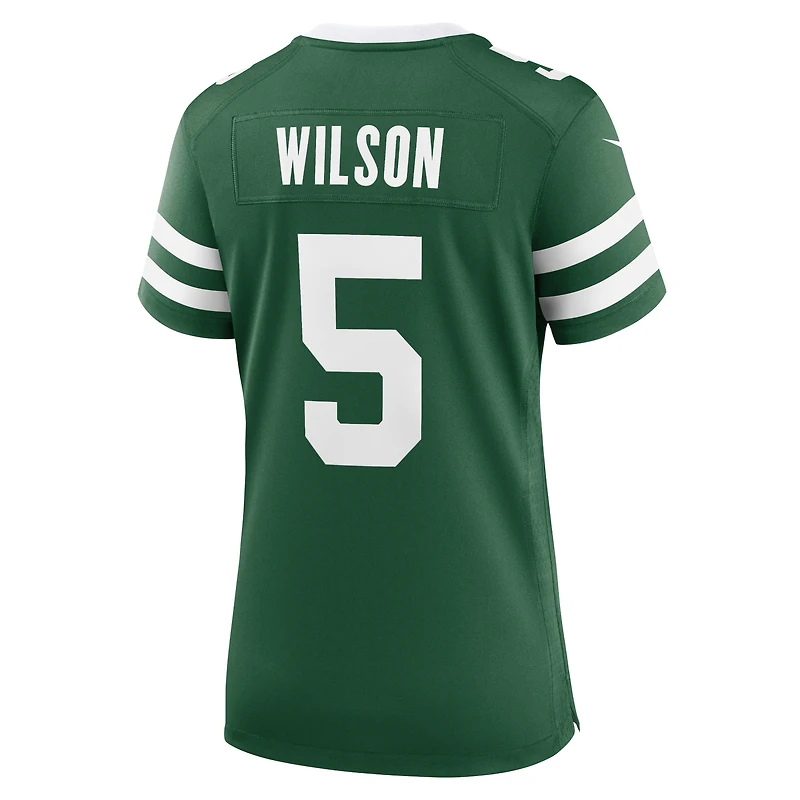 Maillot de match Nike Garrett Wilson Legacy vert New York Jets pour femme