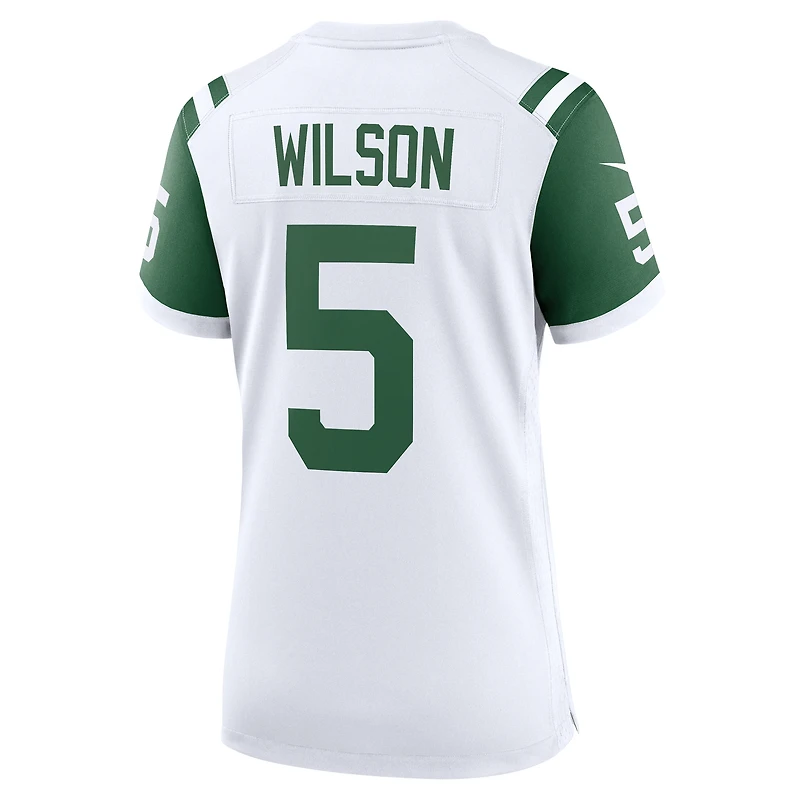 Maillot Nike Garrett Wilson pour femme, blanc, New York Jets, jeu alternatif classique