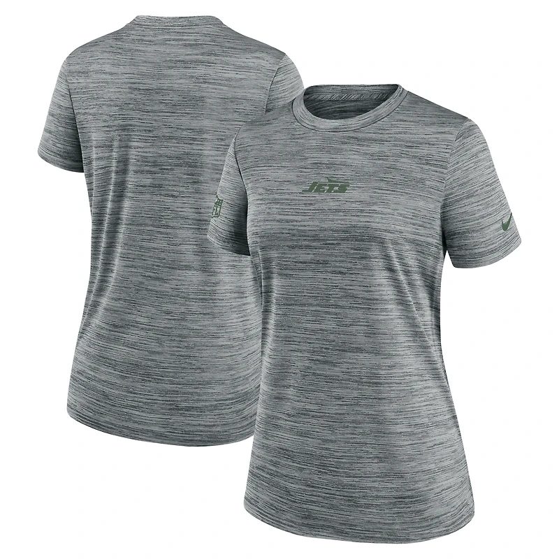 T-shirt Nike gris pour femme New York Jets Sideline Velocity Dri-FIT