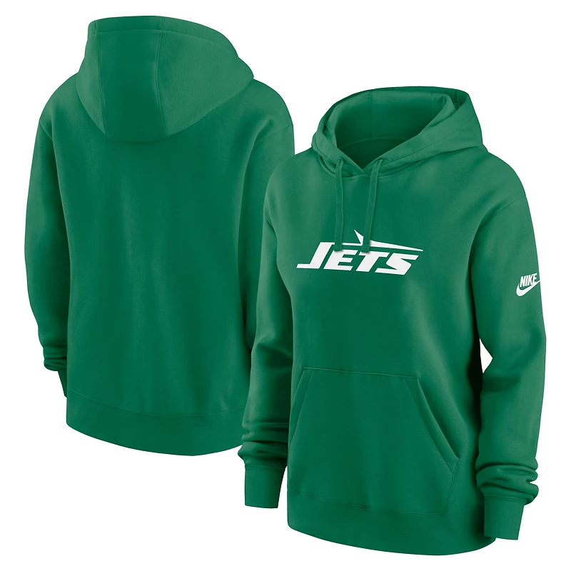 Sweat à capuche en polaire Nike vert New York Jets Club pour femme