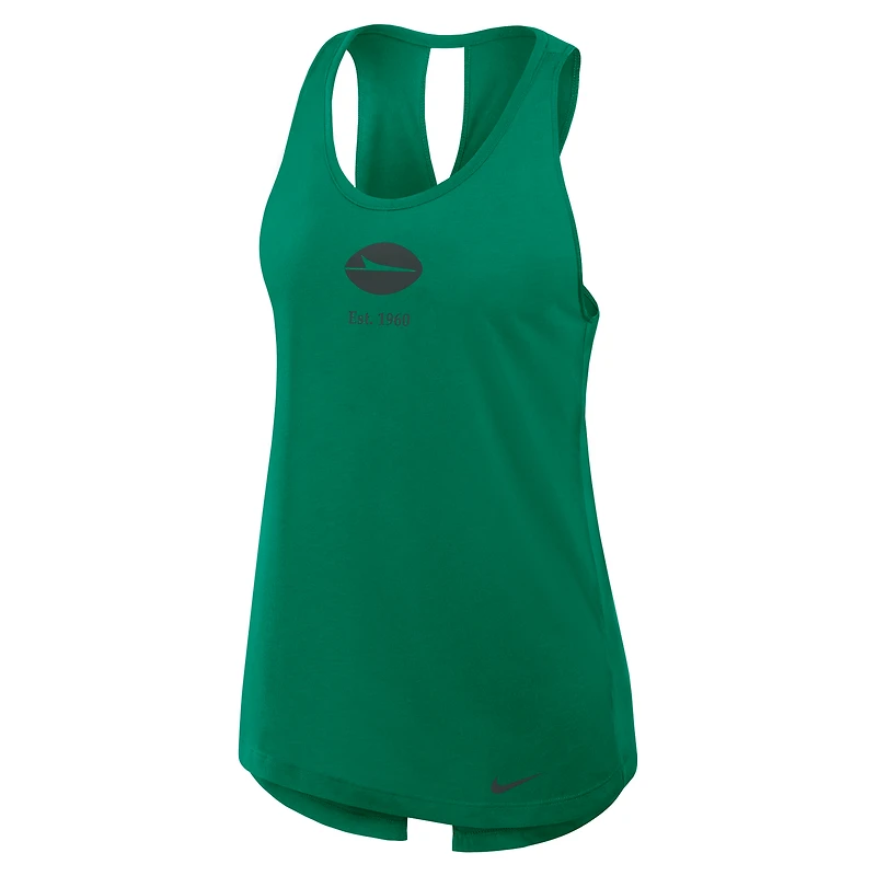 Women's Nike Green New York Jets Glory Open-Back Crisscross Dri-FIT Tank Top
