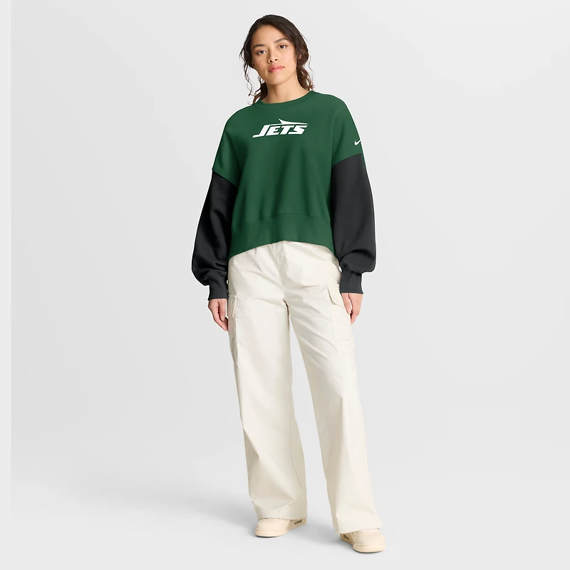 Sweat-shirt oversize à blocs de couleurs Nike vert New York Jets pour femme