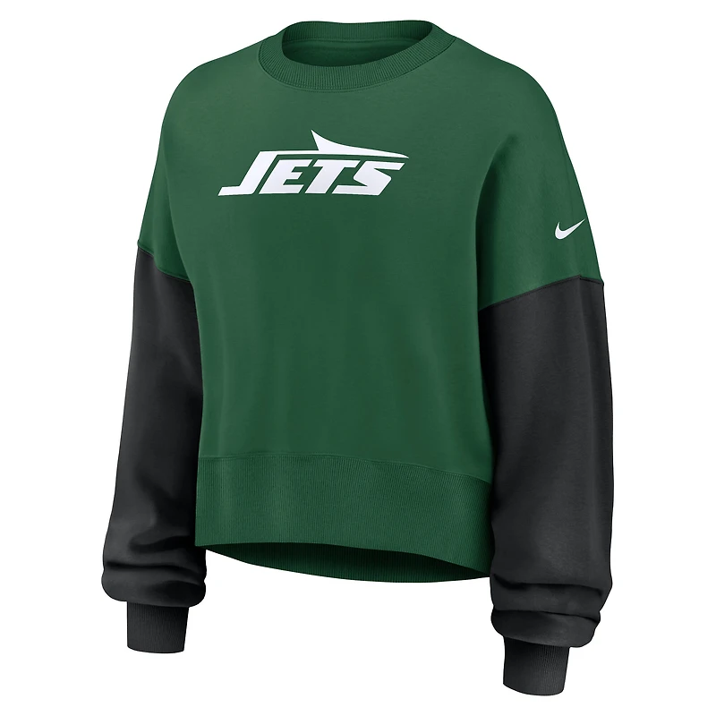 Sweat-shirt oversize à blocs de couleurs Nike vert New York Jets pour femme
