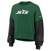 Sweat-shirt oversize à blocs de couleurs Nike vert New York Jets pour femme