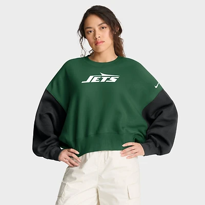 Sweat-shirt oversize à blocs de couleurs Nike vert New York Jets pour femme