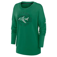 Women's Nike Green New York Jets Rewind Playback Icon Performance Pullover Sweatshirt