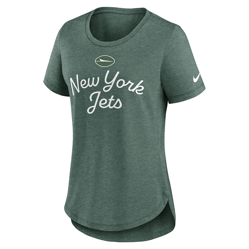T-shirt Nike vert New York Jets Tri-Blend pour femme